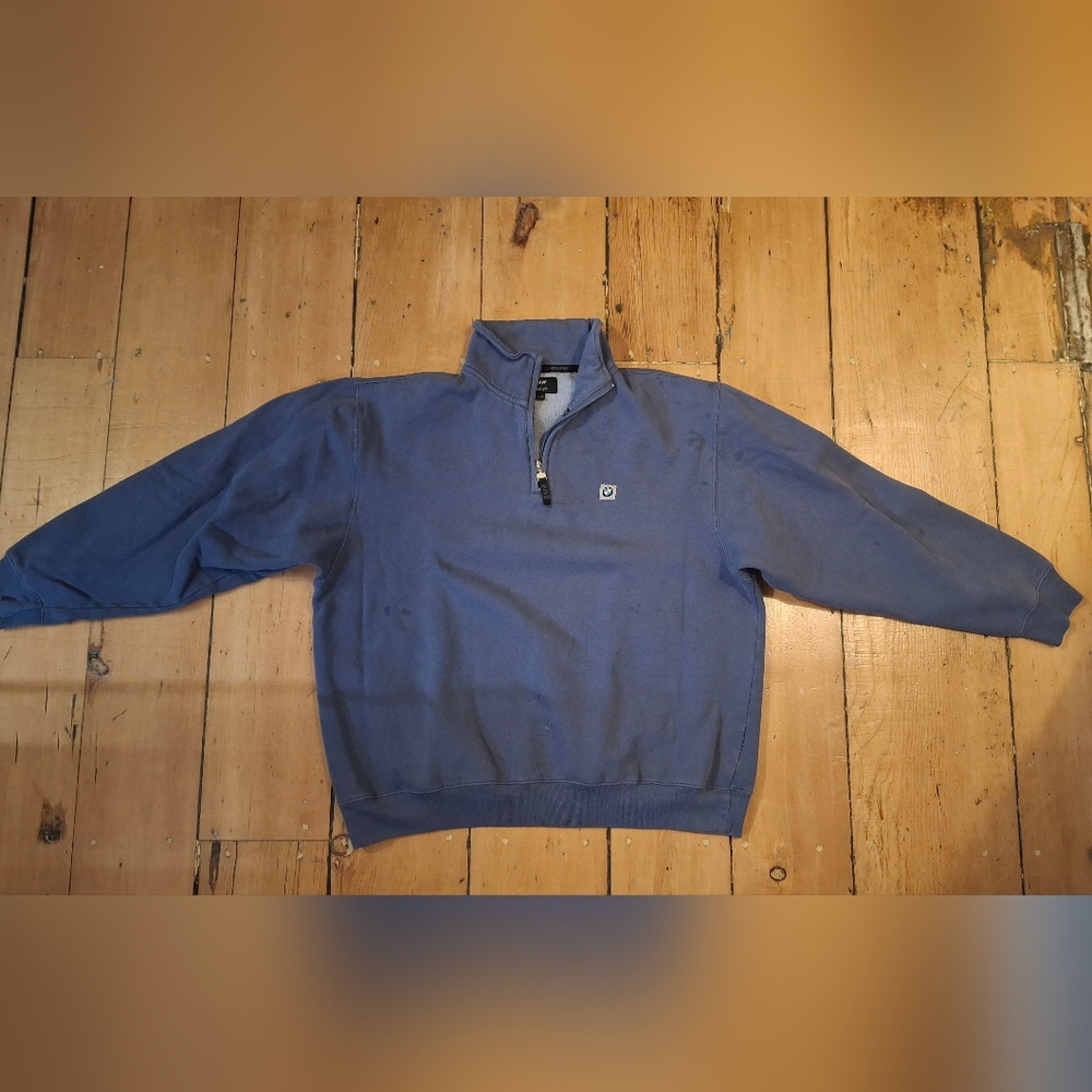 Vintage BMW Men's Zip-Up Sweater in Blue